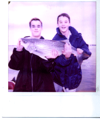 Seth and Will with the giant Texoma Striper